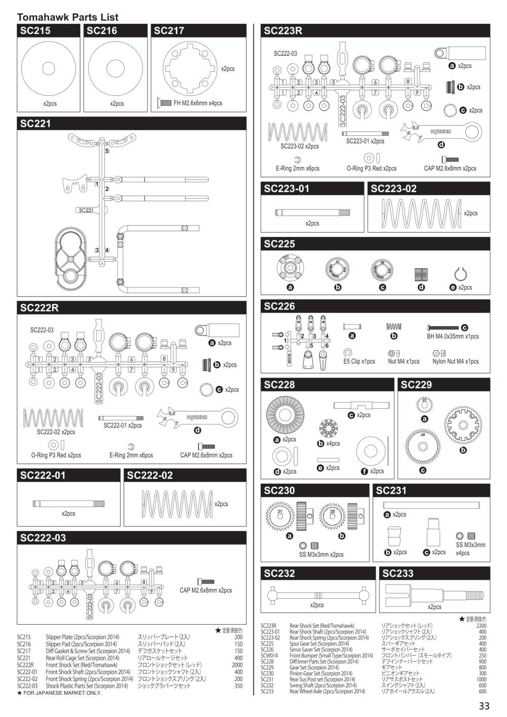 Kyosho - Tomahawk 2015 - 30615 - RC Model Parts