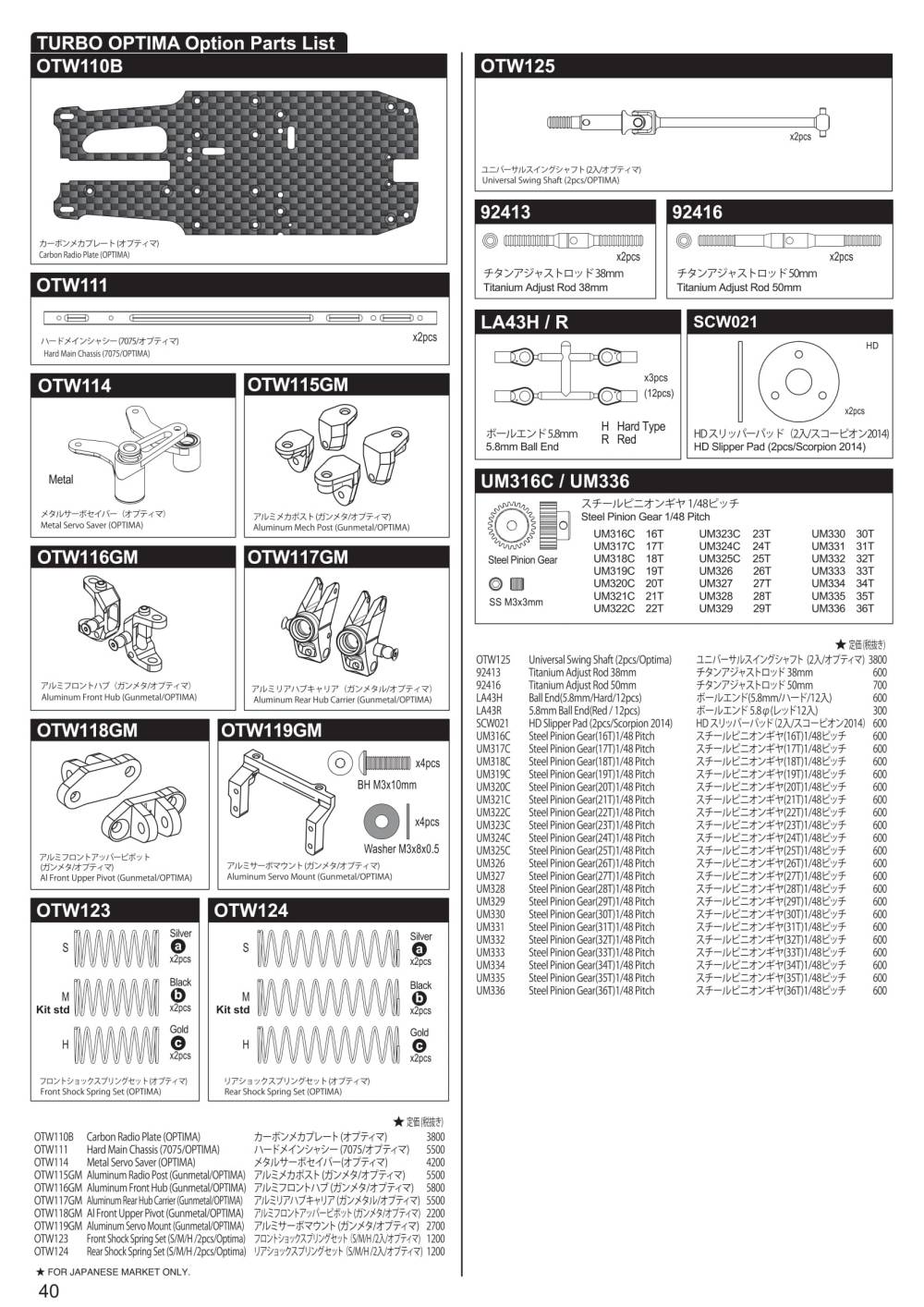 Kyosho - Turbo Optima 2019 - 30619 - RC Model Parts