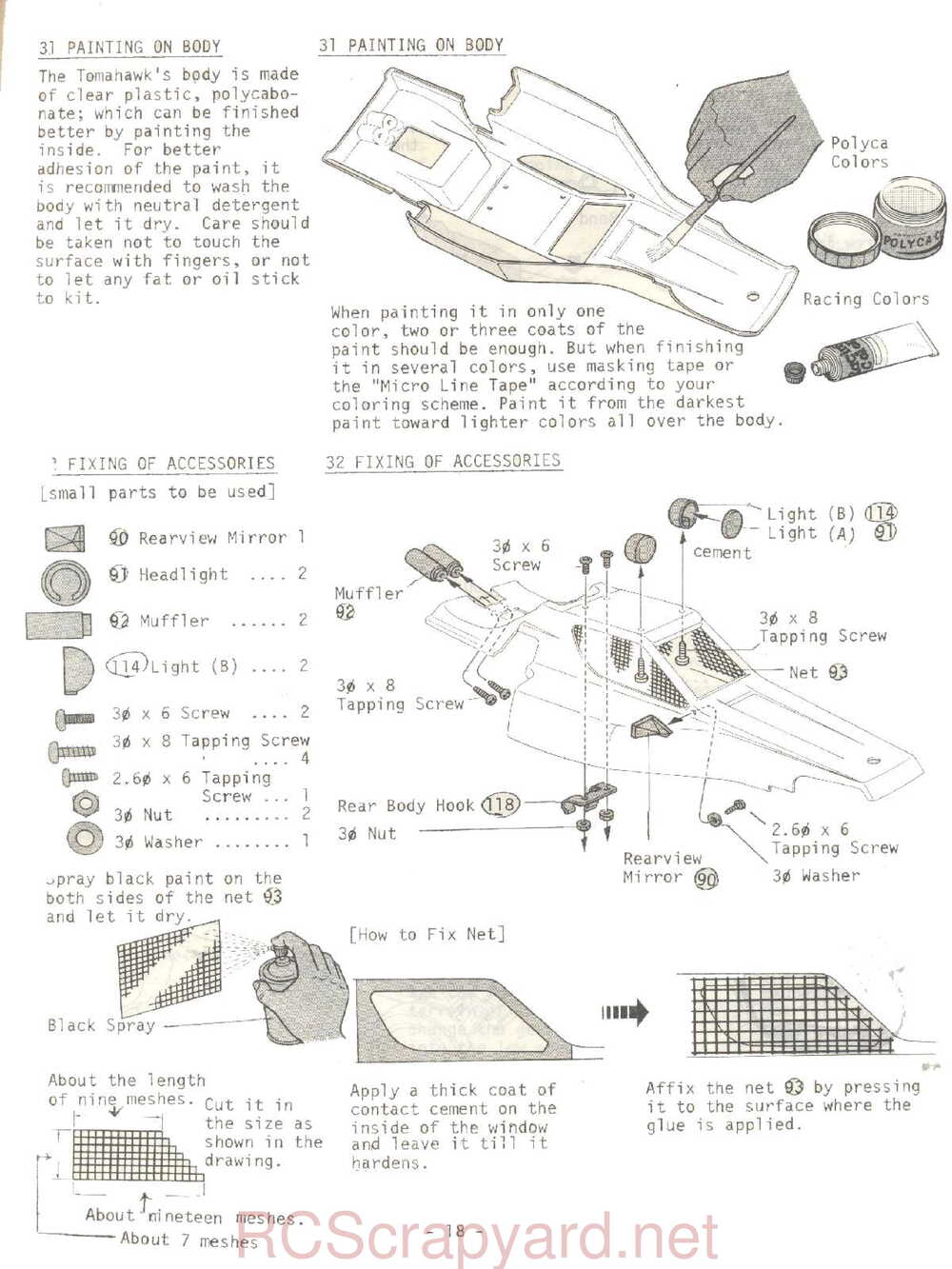 Kyosho - 3065 - Tomahawk - Manual - Page 18