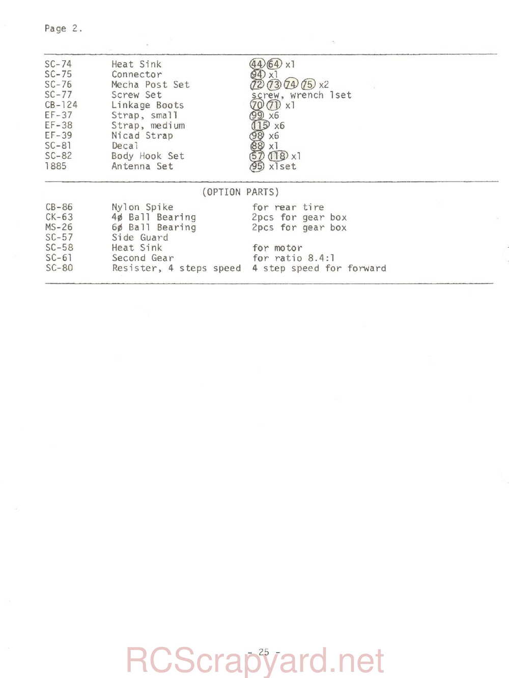 Kyosho - 3065 - Tomahawk - Manual - Page 25