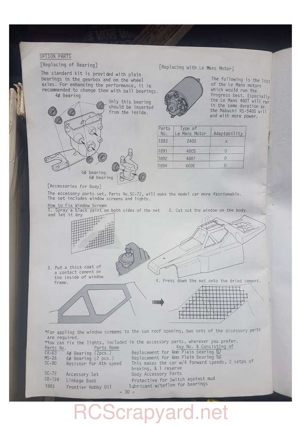 Kyosho - 3067 - Progress 4WDS - Manual - Page 30