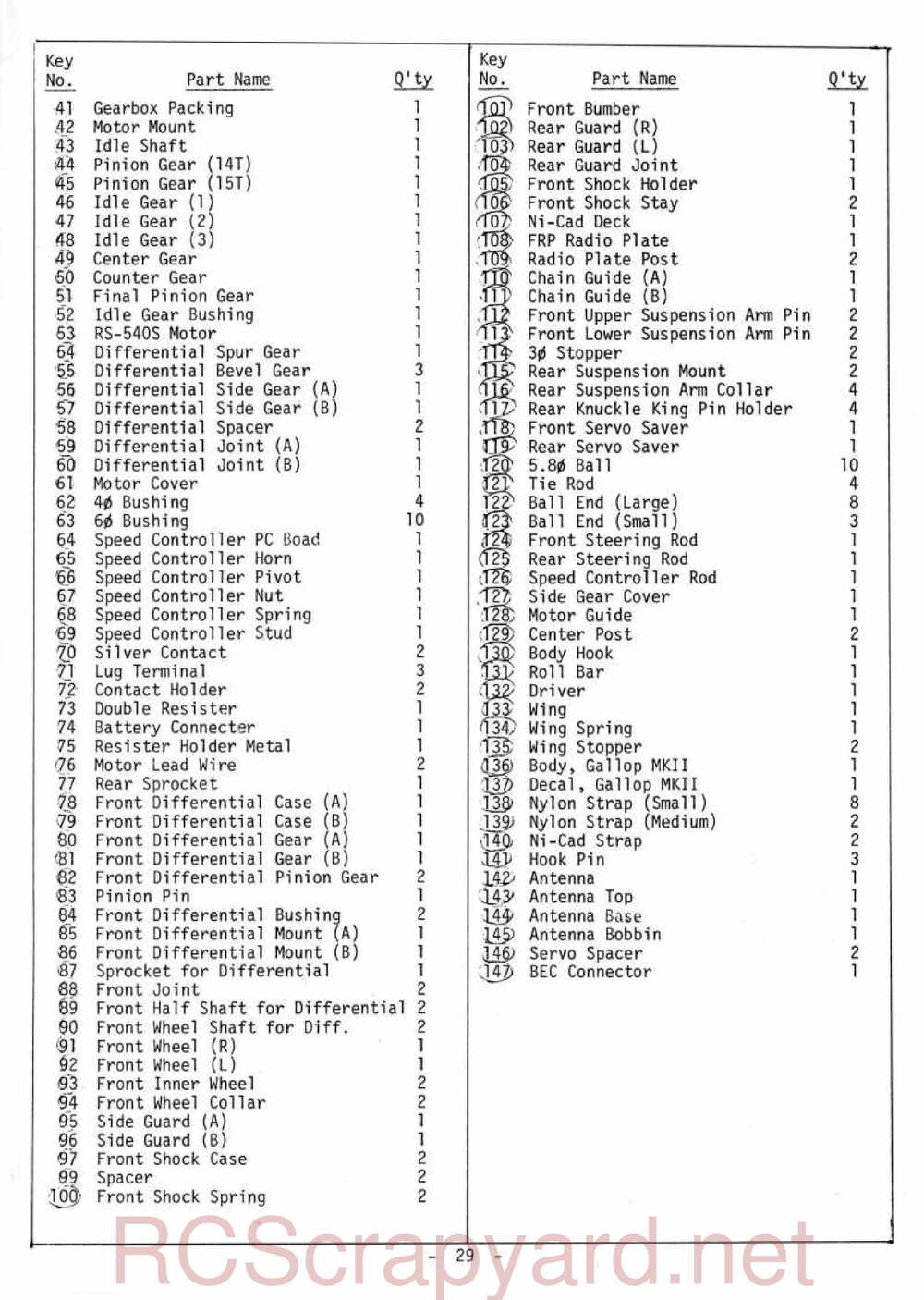 Kyosho - 3069 - Gallop MkII - Manual - Page 29