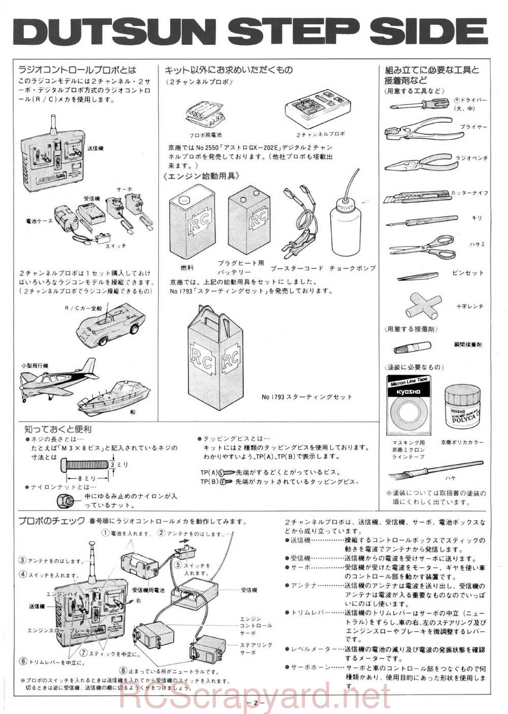 Kyosho - 3085 - Minitz-06 - Datsun-Stepside - Manual - Page 02
