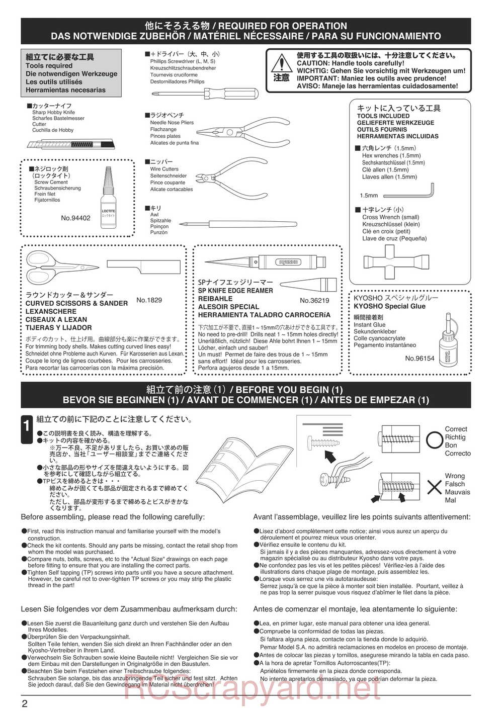 Kyosho - 30903 - EP FAZER - Manual - Page 02