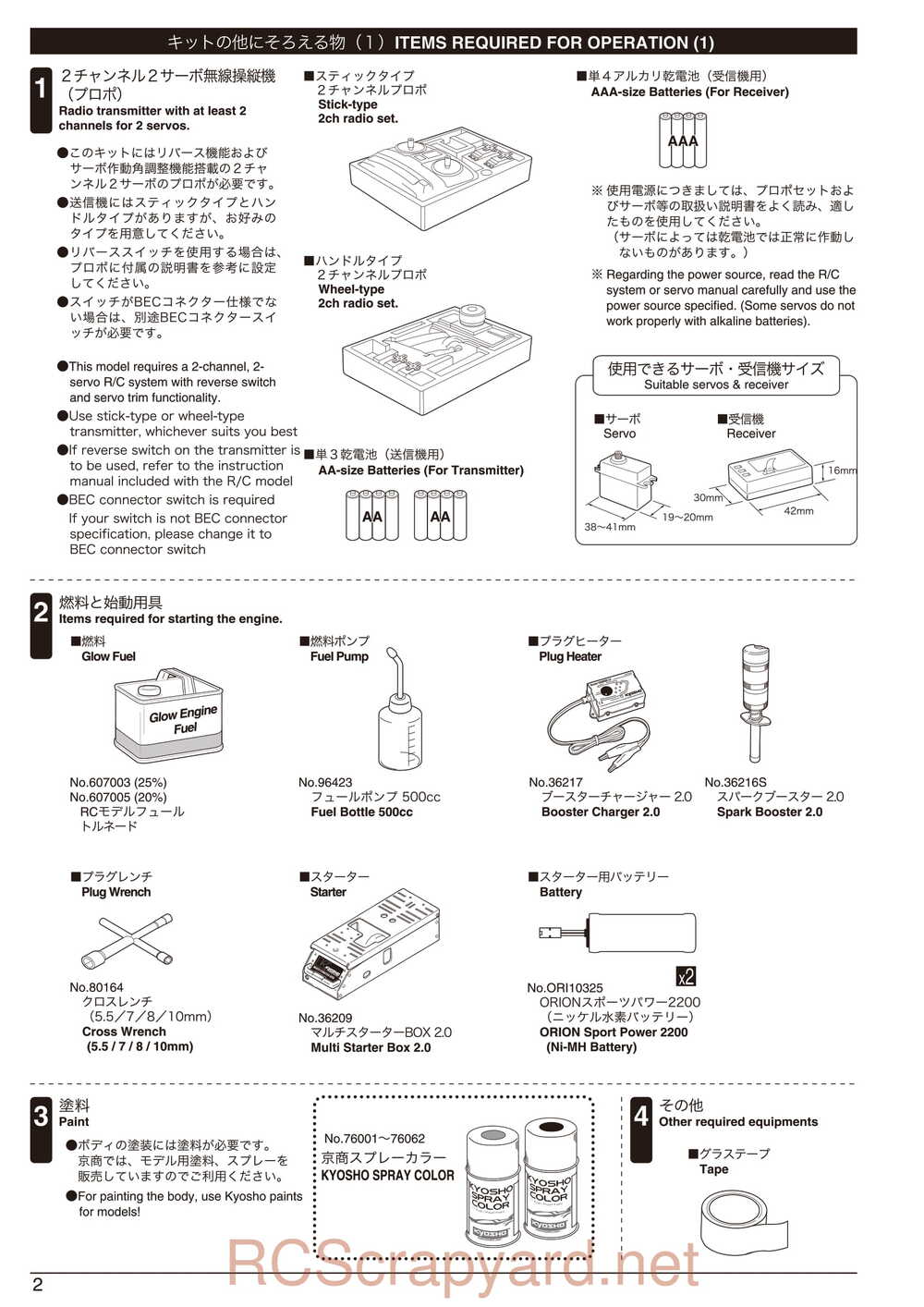 Kyosho - 31003 - SPADA-09L - Manual - Page 02