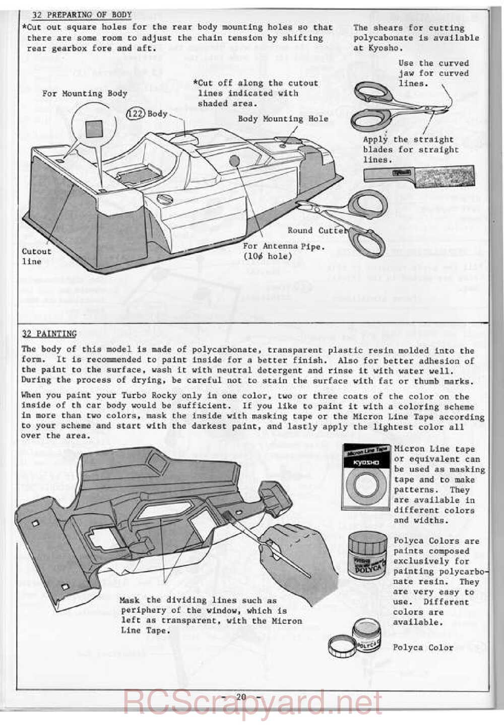 Kyosho - 3103 - Turbo-Rocky - Manual - Page 20