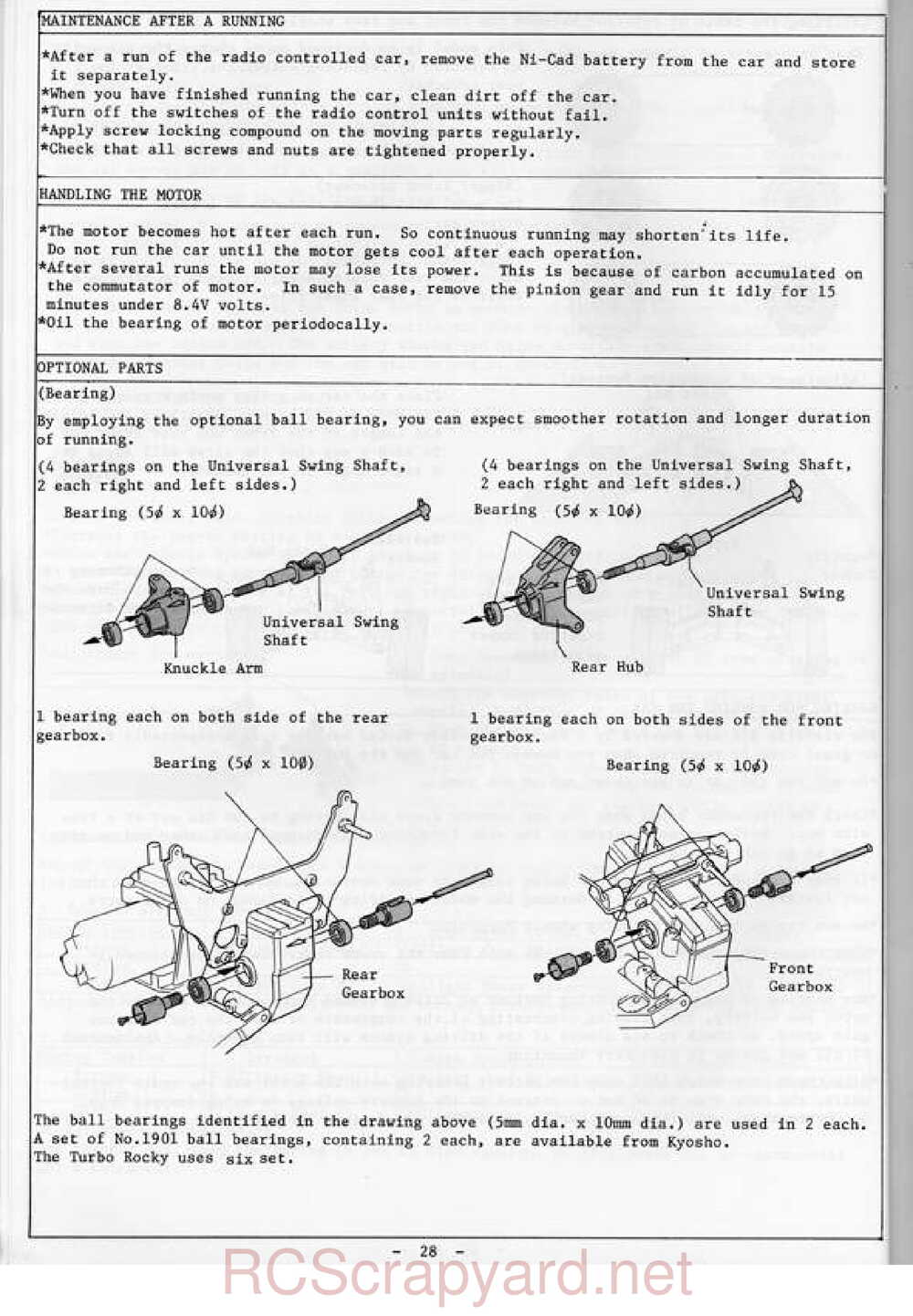 Kyosho - 3103 - Turbo-Rocky - Manual - Page 28