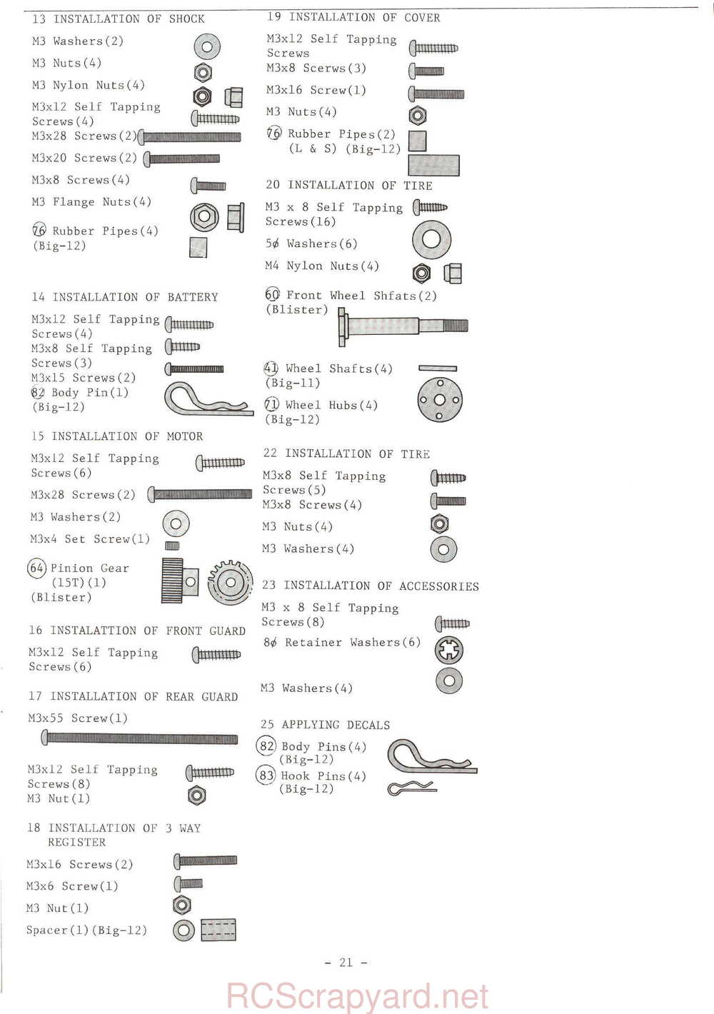 Kyosho - 3105 - Big-Brute - Manual - Page 20