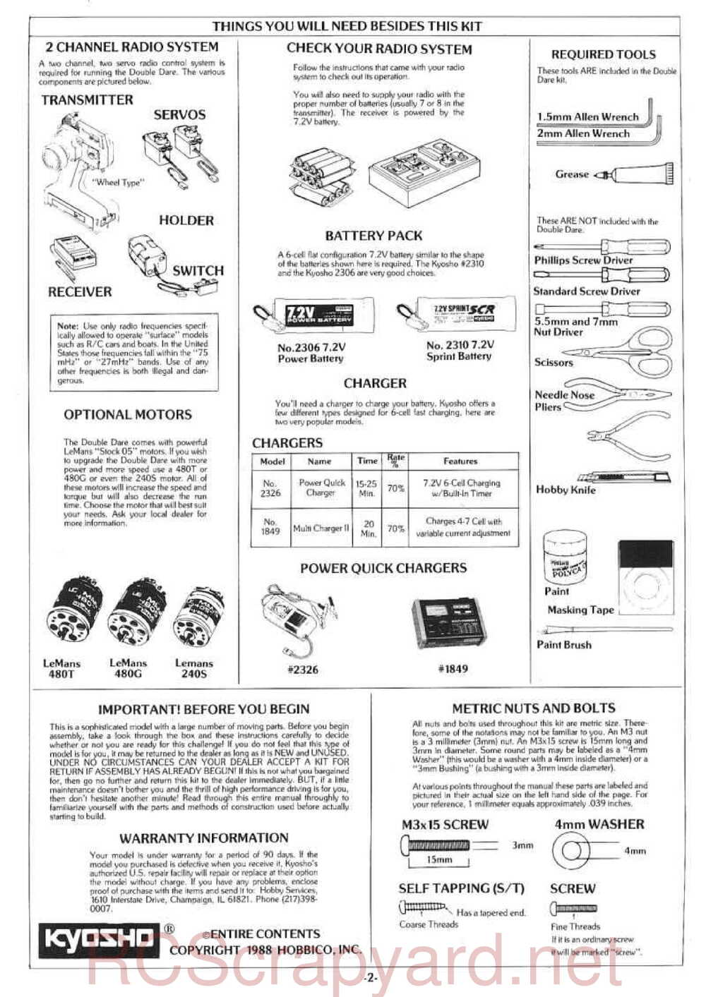 Kyosho - 3106 - Double-Dare - Manual - Page 02