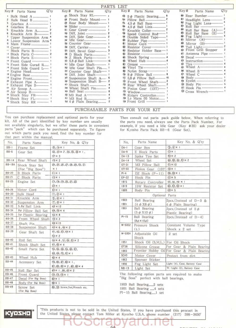 Kyosho - 3108 - The-Boss - Manual - Page 20