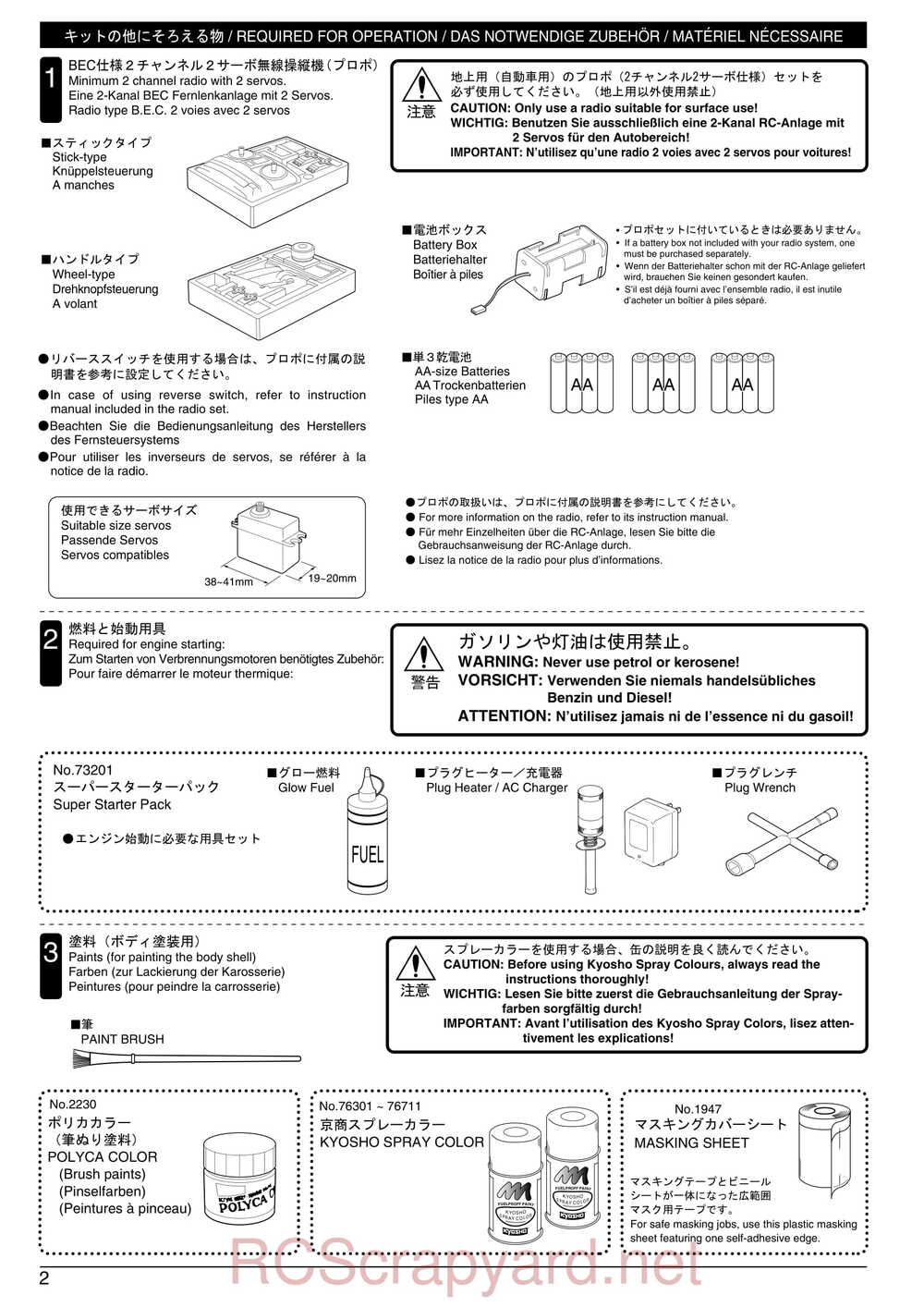 Kyosho - 31122 - V-One S2 - Manual - Page 02