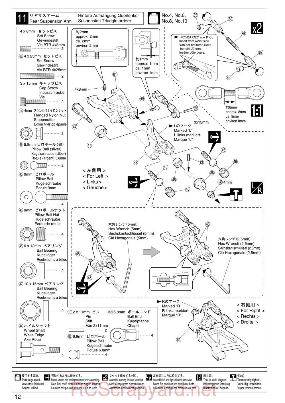 Kyosho - 31122 - V-One S2 - Manual - Page 12