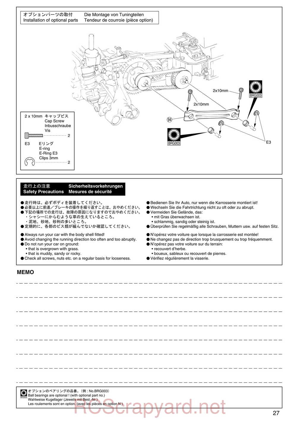 Kyosho - 31122 - V-One S2 - Manual - Page 27