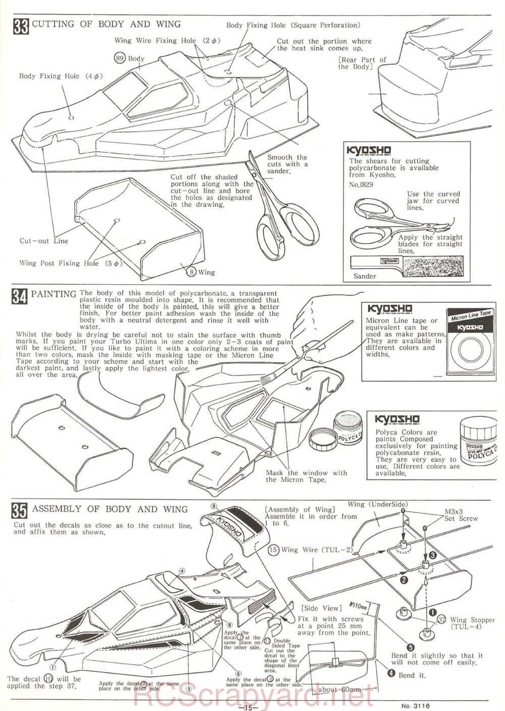 Kyosho - 3116 - Turbo-Ultima - Manual - Page 15