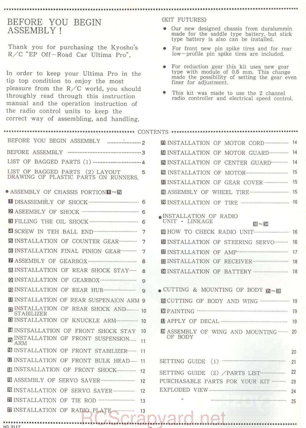 Kyosho - 3117 - Ultima-Pro - Manual - Page 02