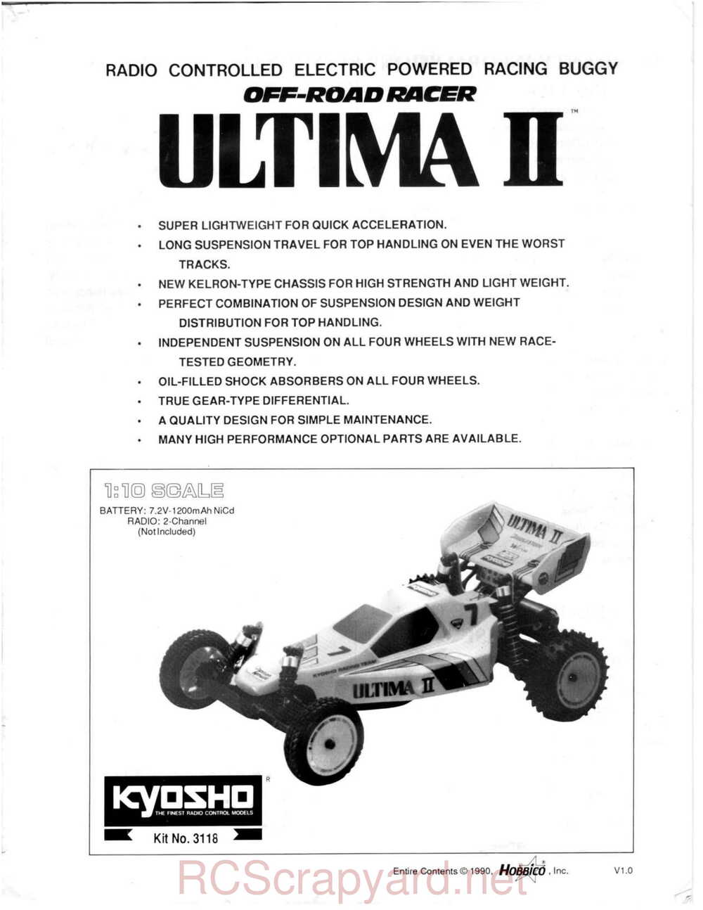 Kyosho - 3118 - Ultima-II - Manual - Page 01