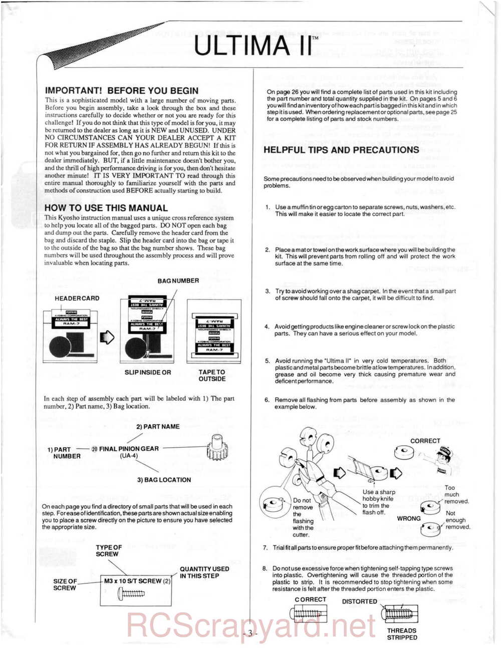 Kyosho - 3118 - Ultima-II - Manual - Page 03