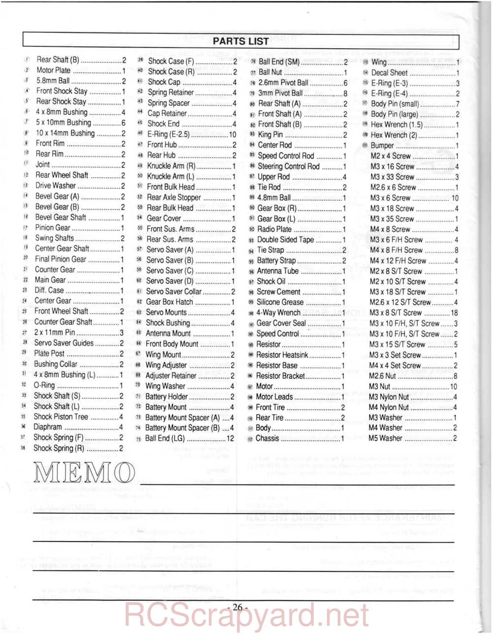 Kyosho - 3118 - Ultima-II - Manual - Page 26