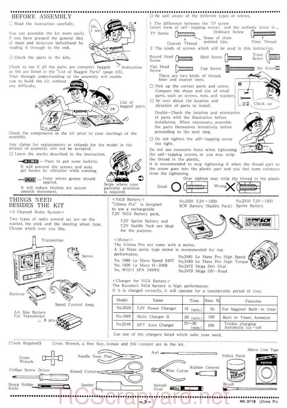 Kyosho - 3119 - Ultima-Pro XL - Manual - Page 03