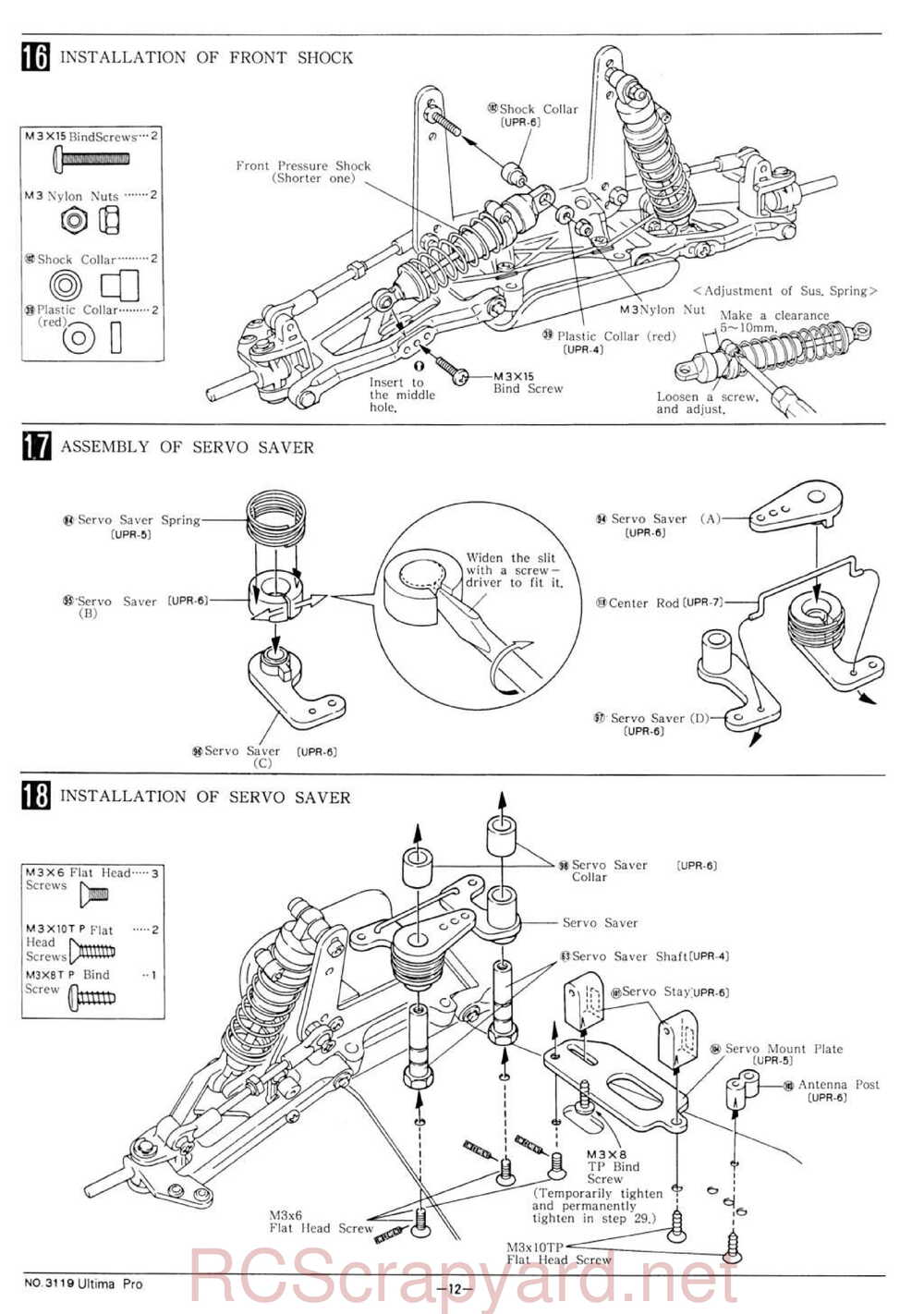 Kyosho - 3119 - Ultima-Pro XL - Manual - Page 12