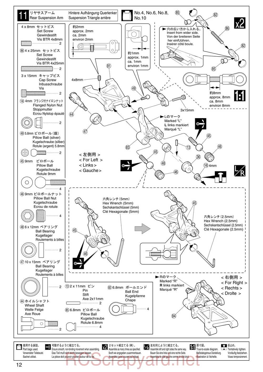 Kyosho - 31241 - V-One-S - Manual - Page 12