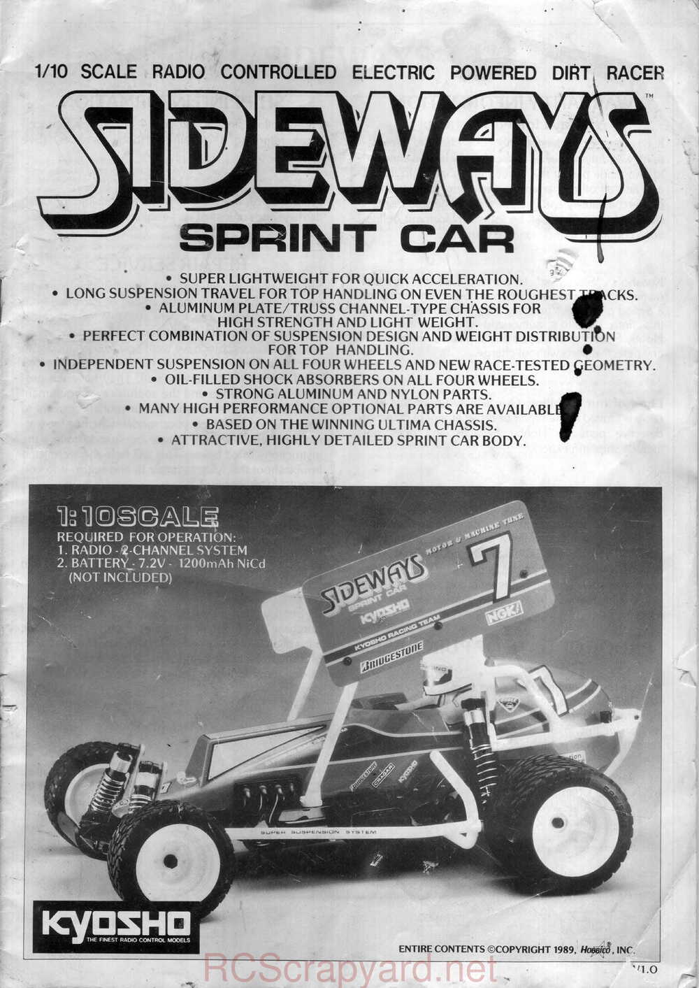 Kyosho - 3126 - Sideways Sprint-Car - Manual - Page 01