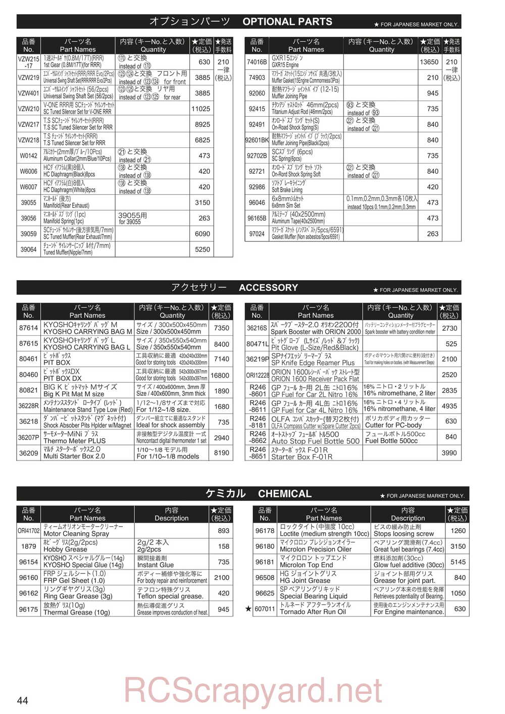 Kyosho - 31267 - V-ONE-R4s - Manual - Page 04