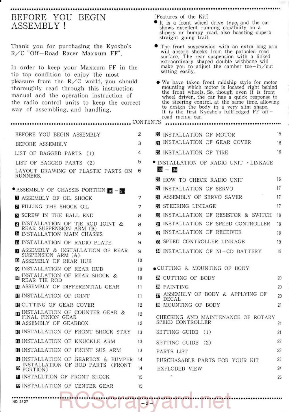Kyosho - 3127 - Maxxum FF - Manual - Page 02