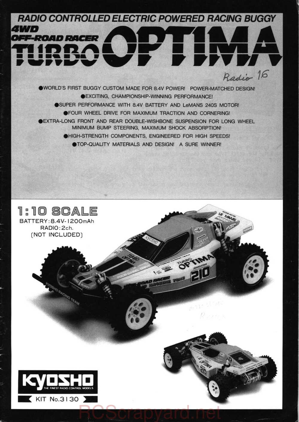 Kyosho - 3130 - Turbo-Optima - Manual - Page 01