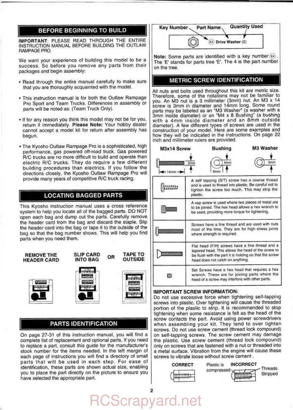 Kyosho - 31324 - 31326 - Outlaw-Rampage - Manual - Page 02