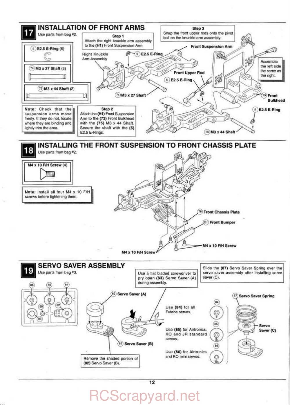 Kyosho - 31324 - 31326 - Outlaw-Rampage - Manual - Page 12