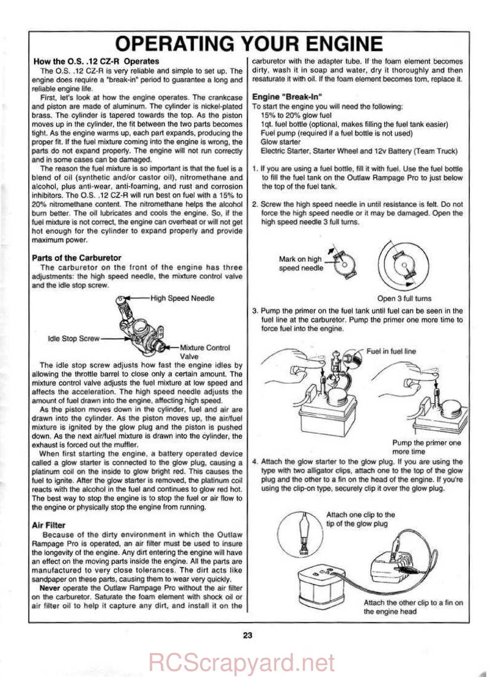 Kyosho - 31324 - 31326 - Outlaw-Rampage - Manual - Page 23