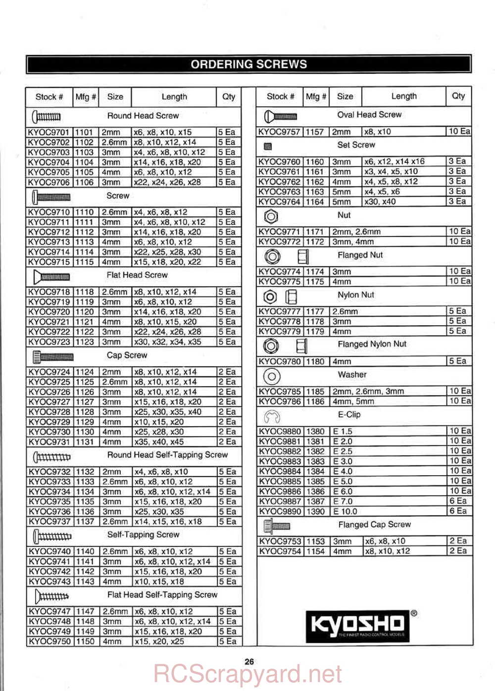 Kyosho - 31324 - 31326 - Outlaw-Rampage - Manual - Page 26