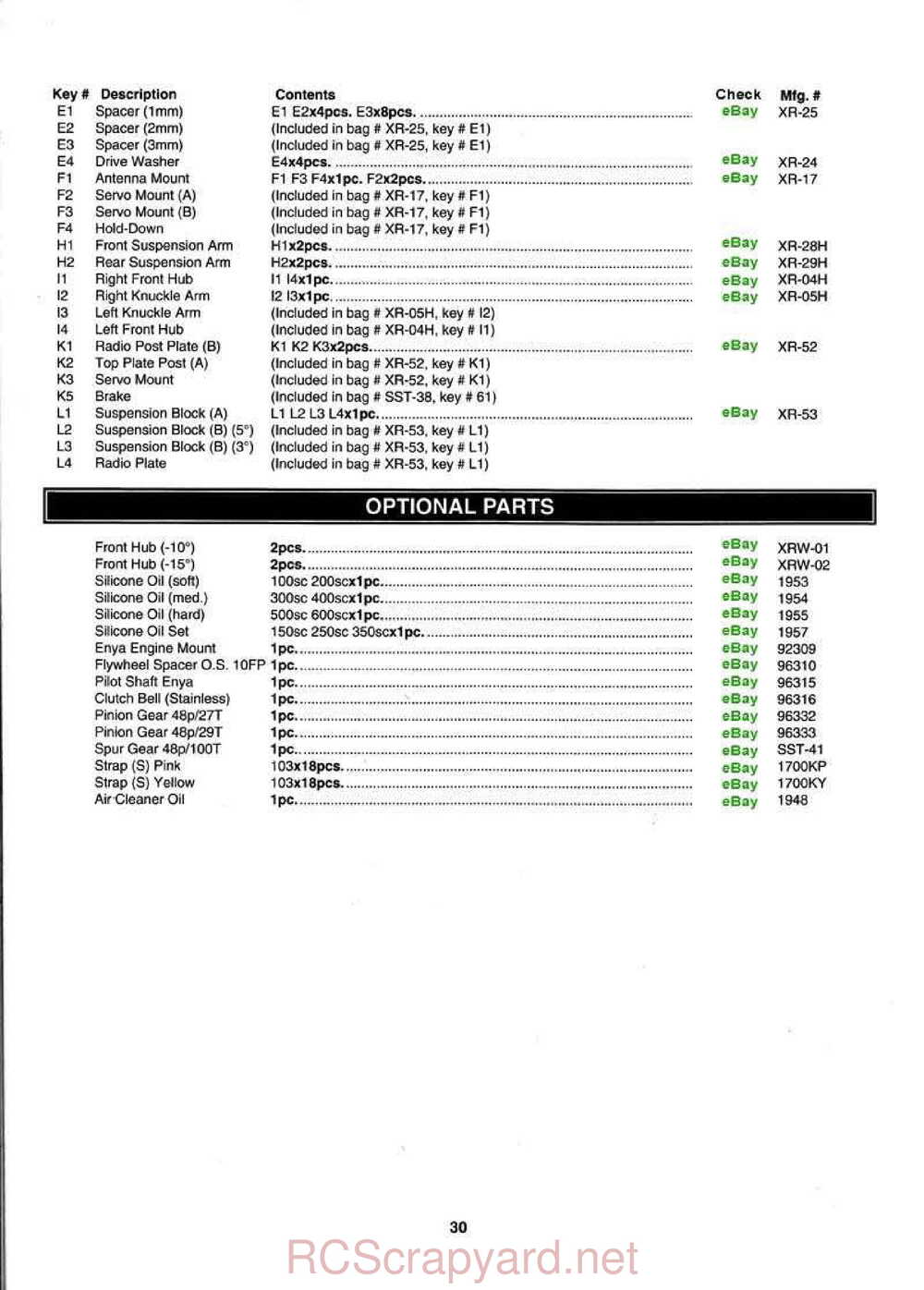 Kyosho - 31324 - 31326 - Outlaw-Rampage - Manual - Page 30