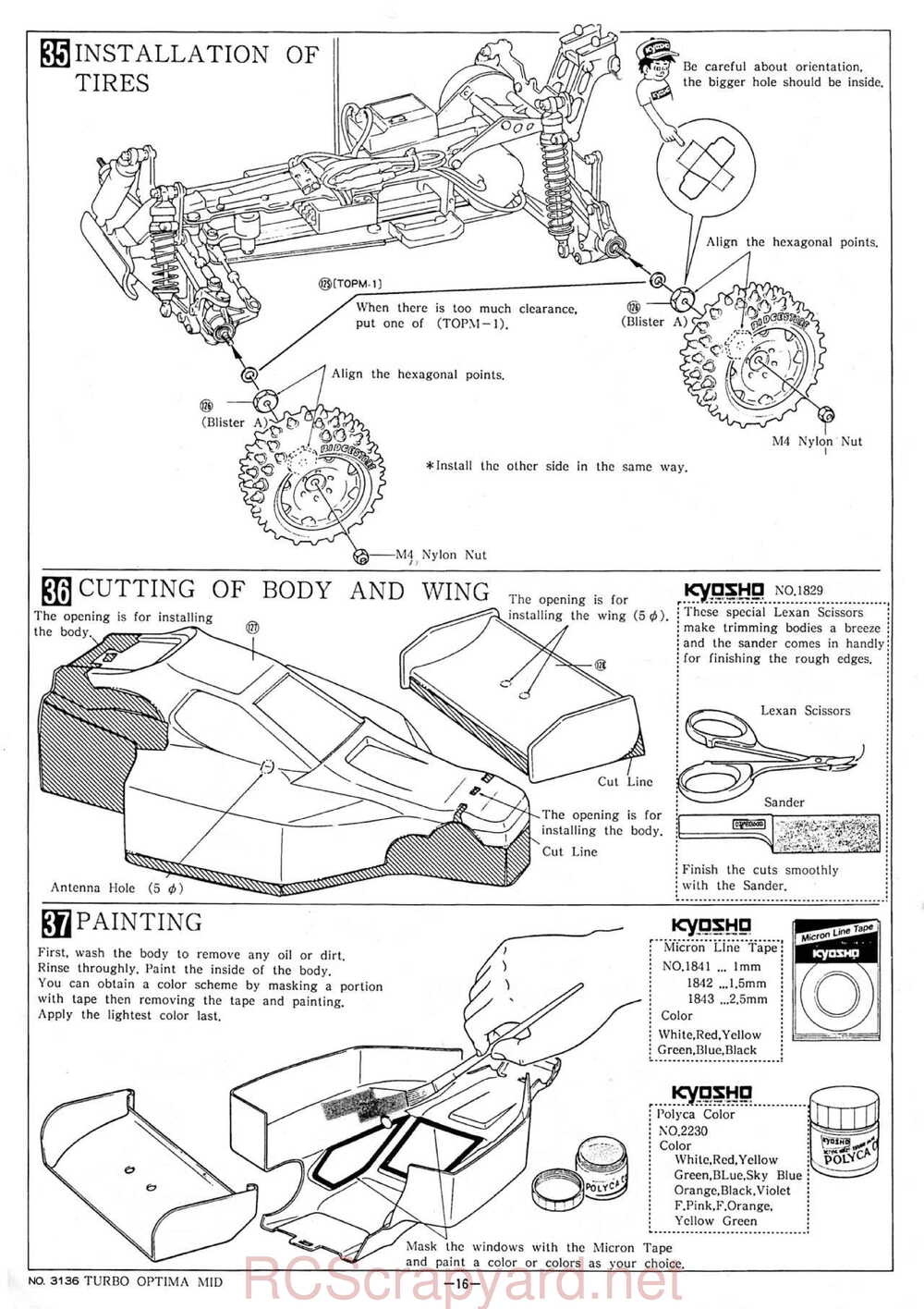 Kyosho - 3136 - Turbo-Optima-Mid - Manual - Page 16