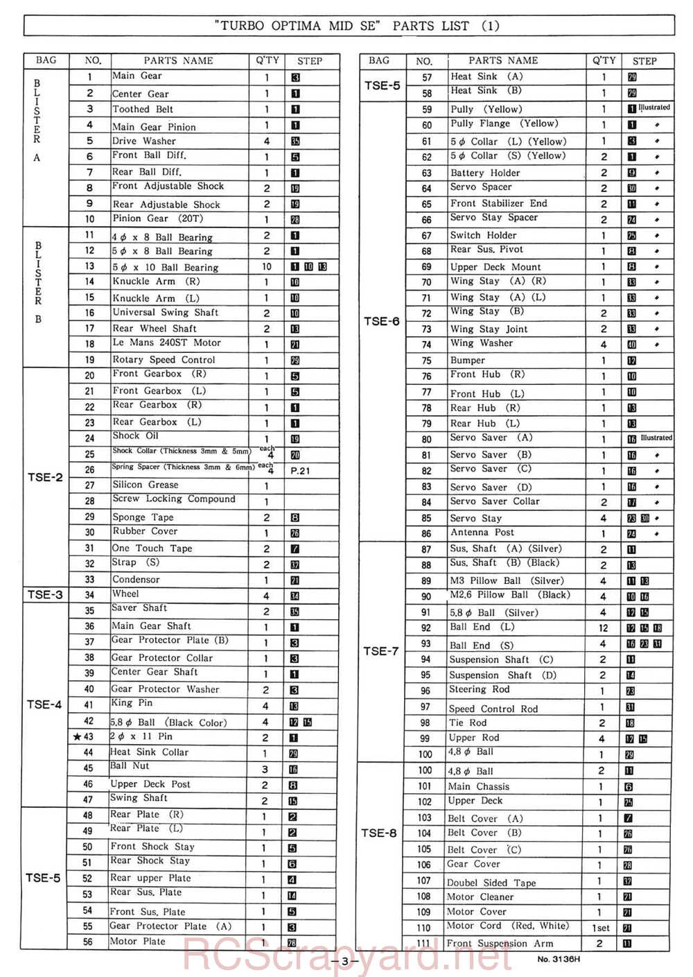 Kyosho - 3136H - Turbo-Optima-Mid SE - Manual - Page 03