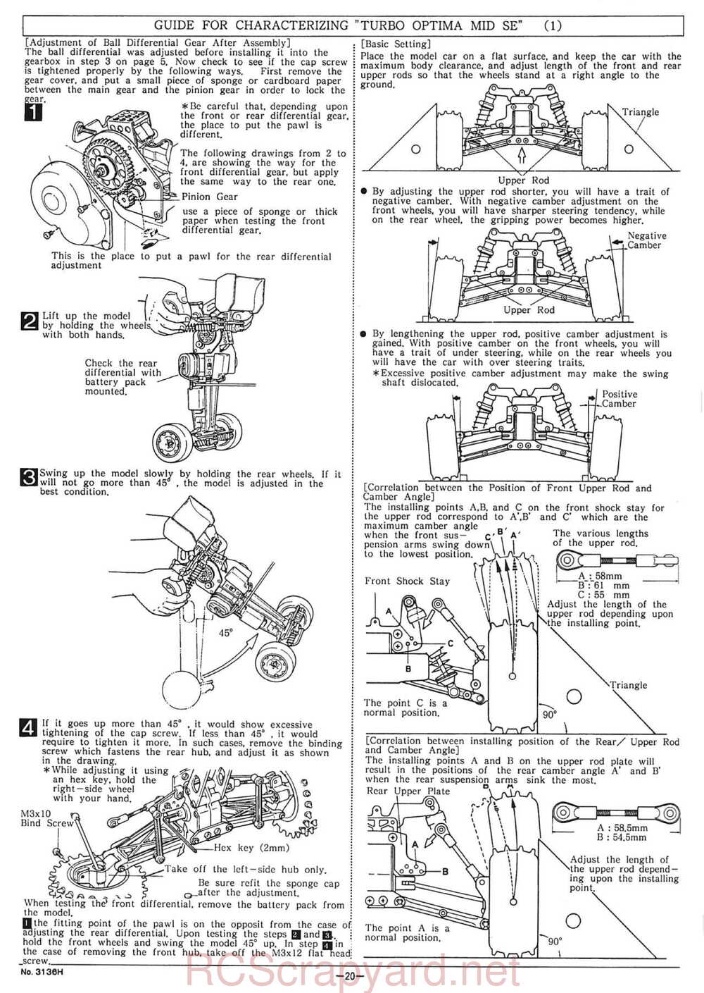 Kyosho - 3136H - Turbo-Optima-Mid SE - Manual - Page 20