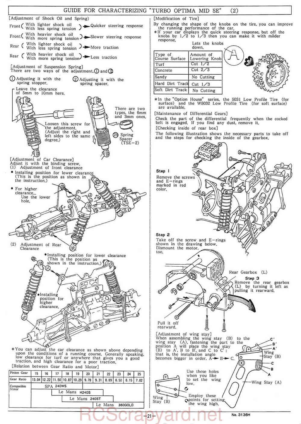 Kyosho - 3136H - Turbo-Optima-Mid SE - Manual - Page 21