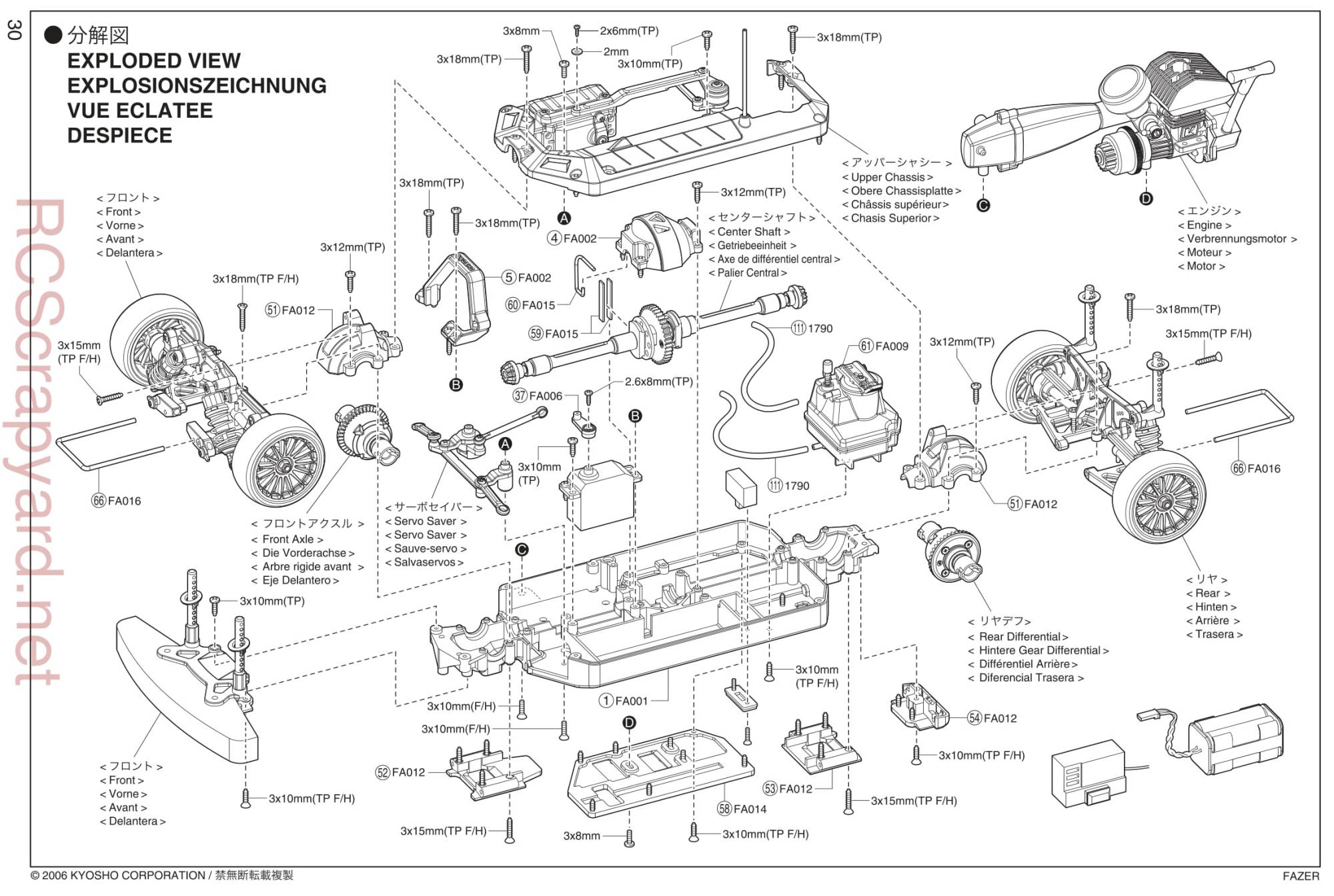 Kyosho PureTen GP Fazer - Exploded View