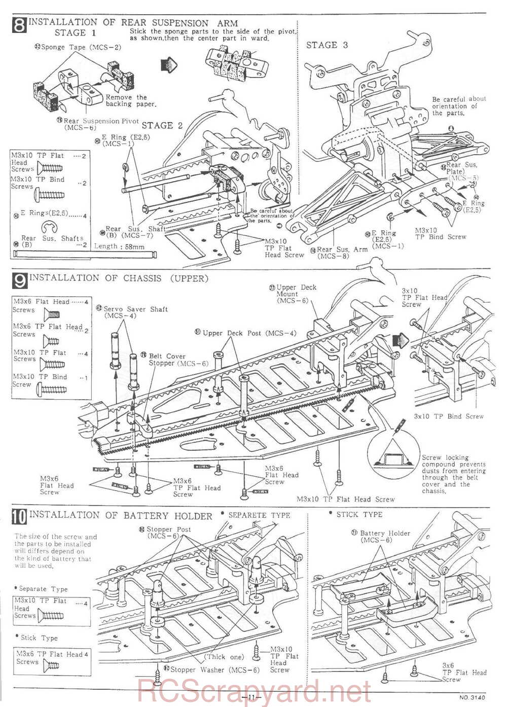 Kyosho - 3140FG - Optima-Mid Custom Special - Manual - Page 11