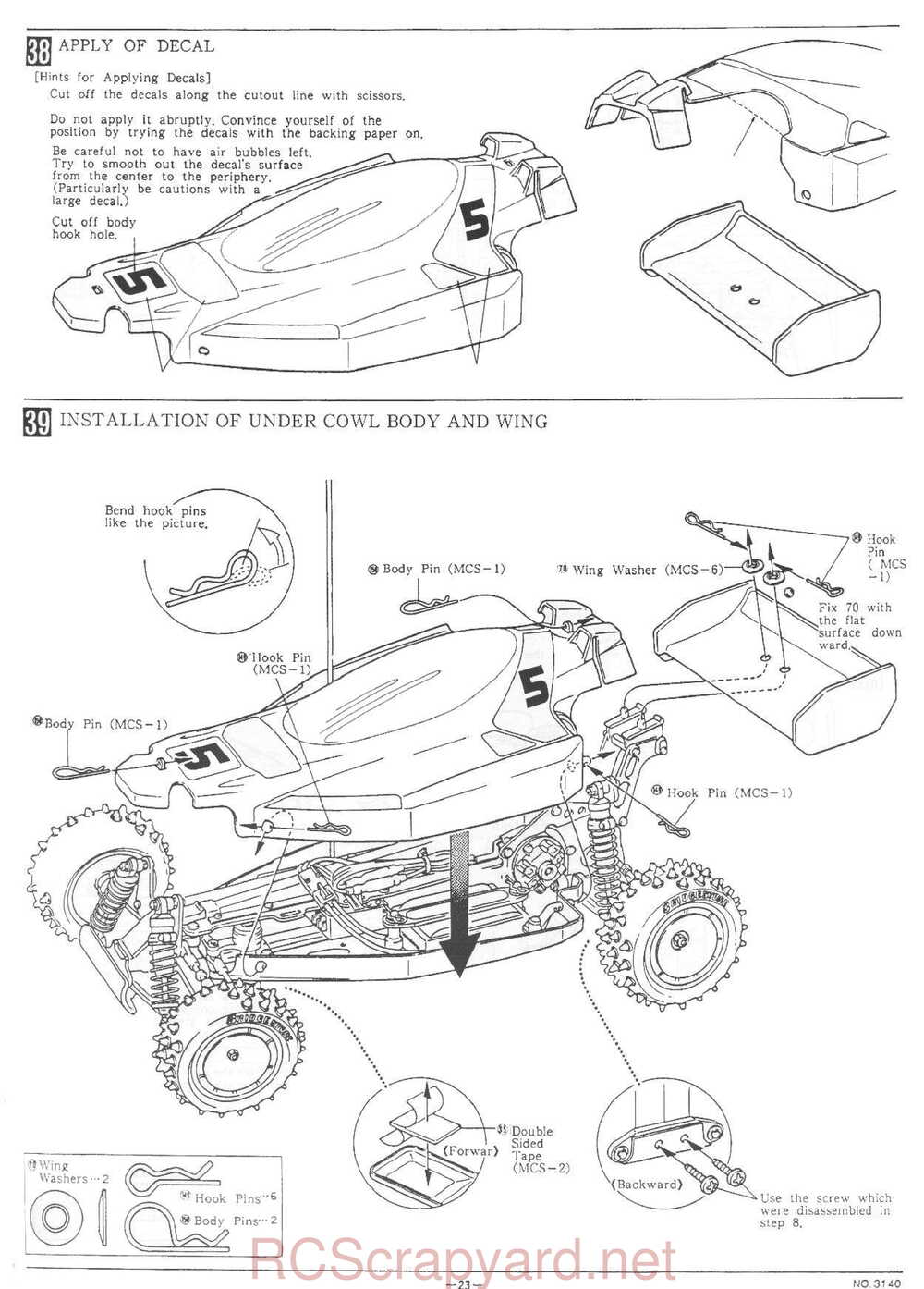 Kyosho - 3140FG - Optima-Mid Custom Special - Manual - Page 23