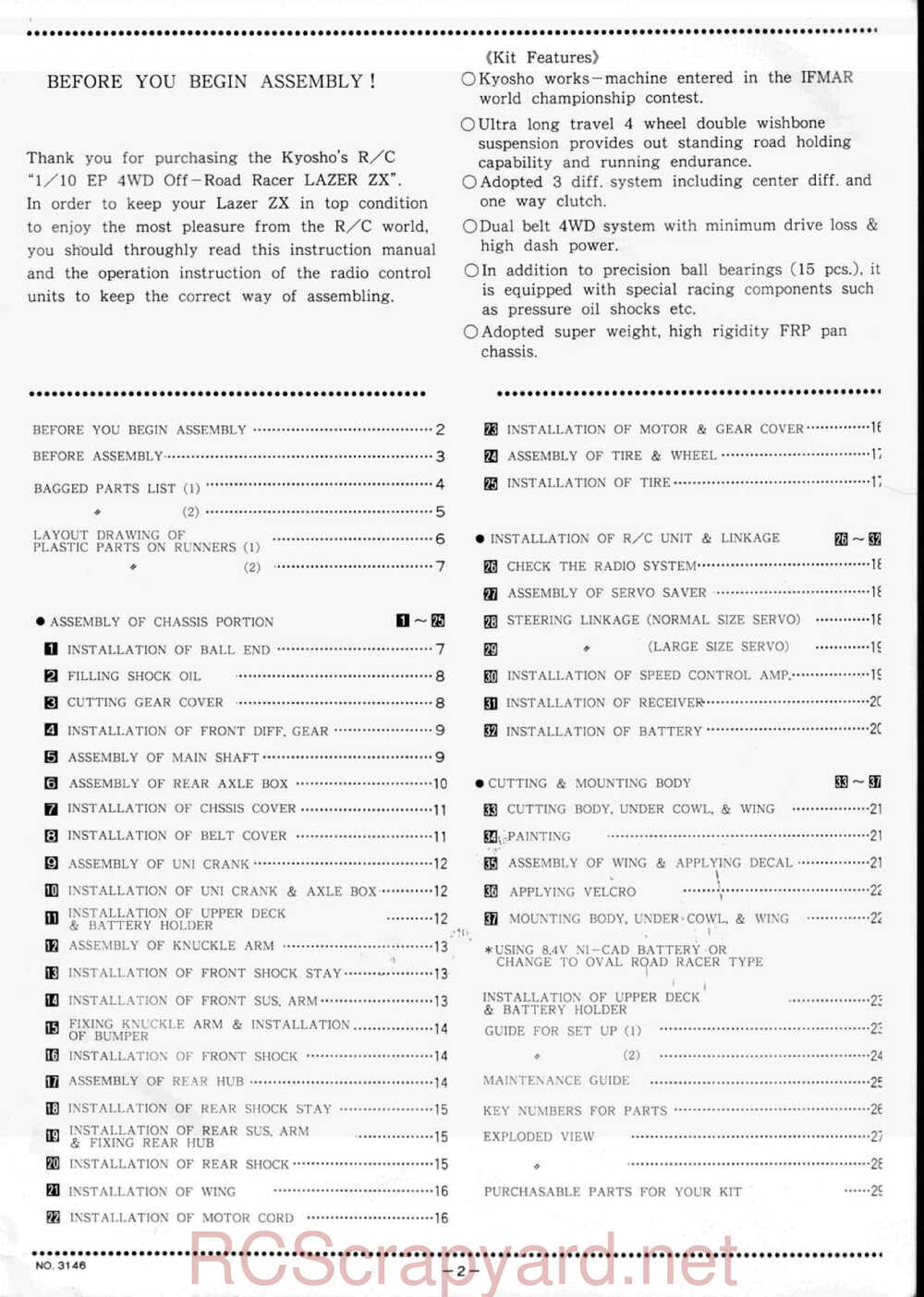 Kyosho - 3146 - Lazer-ZX - Manual - Page 02