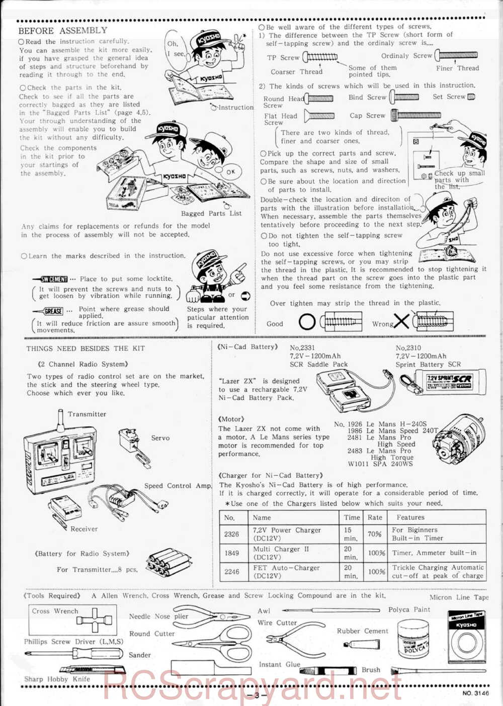 Kyosho - 3146 - Lazer-ZX - Manual - Page 03