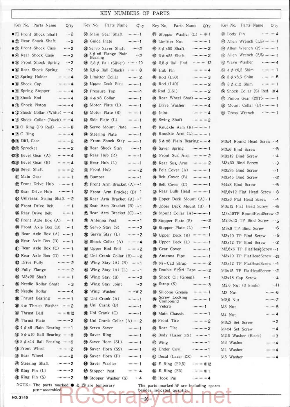 Kyosho - 3146 - Lazer-ZX - Manual - Page 26