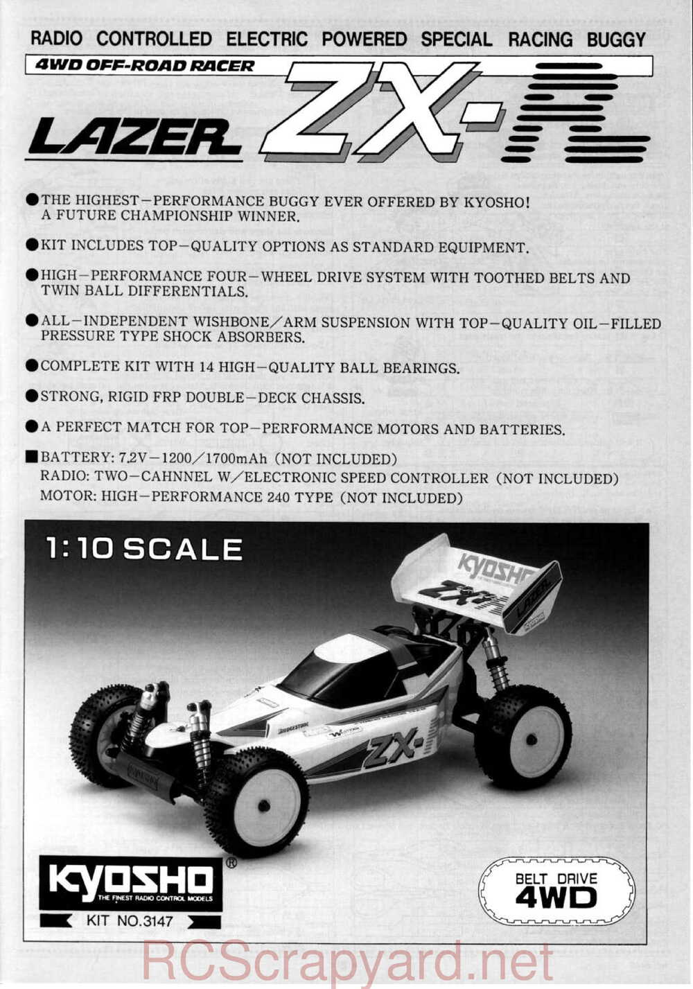 Kyosho - 3147 - Lazer-ZX-R - Manual - Page 01