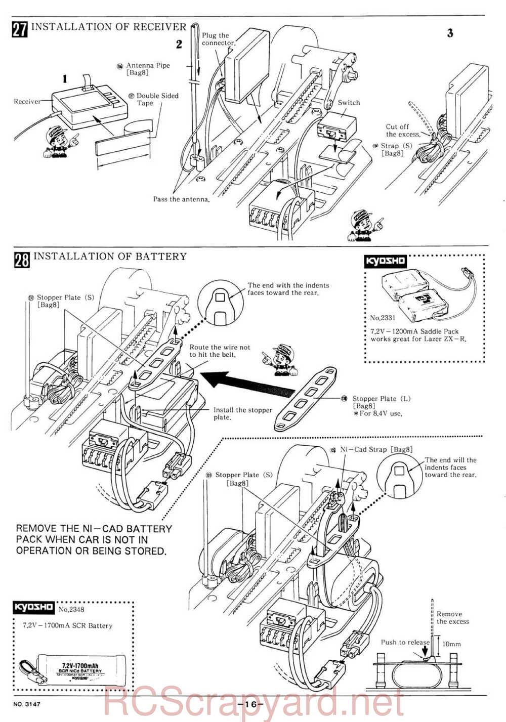 Kyosho - 3147 - Lazer-ZX-R - Manual - Page 16