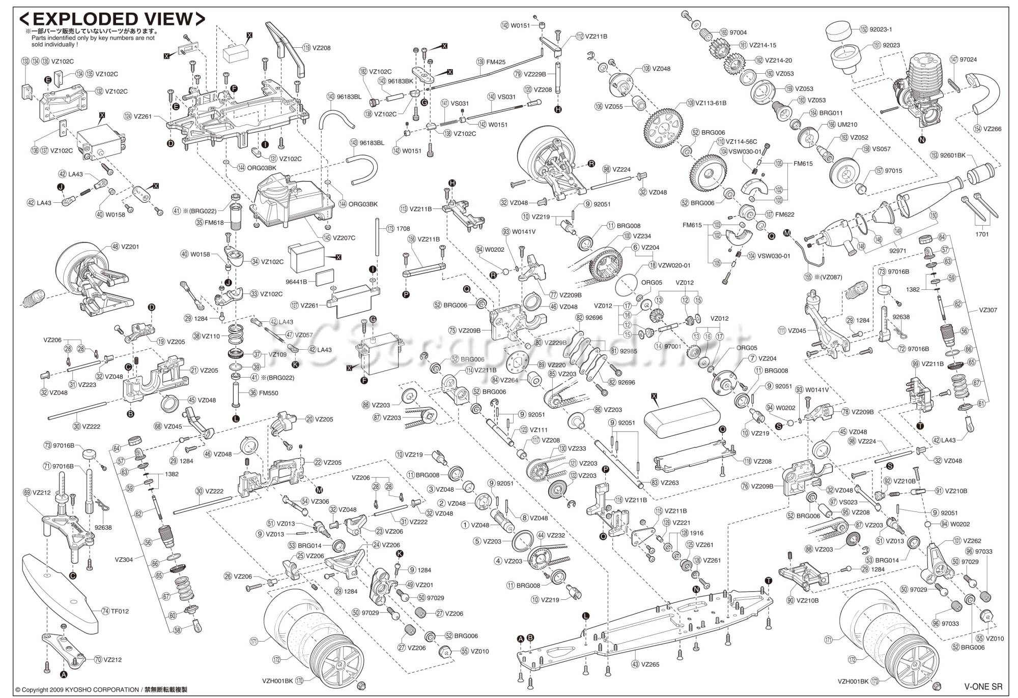 Kyosho V-One SR - Exploded View