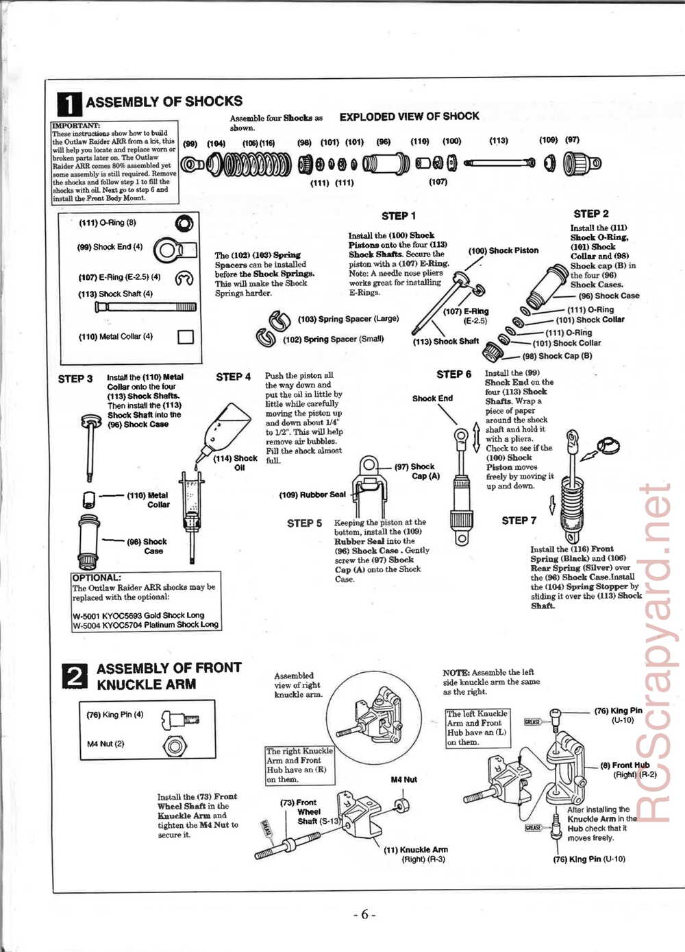 Kyosho - 3162H - Outlaw-Raider ARR - Manual - Page 06