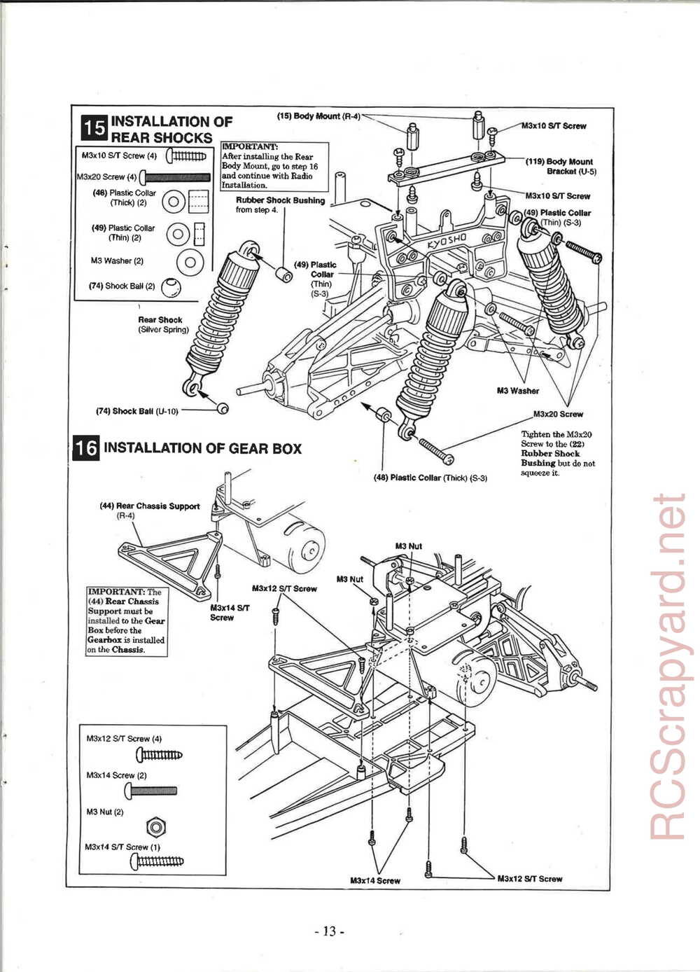 Kyosho - 3162H - Outlaw-Raider ARR - Manual - Page 13