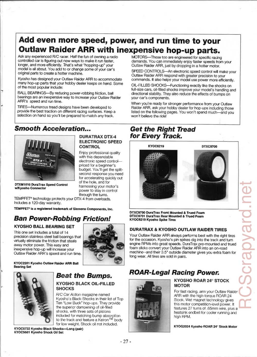 Kyosho - 3162H - Outlaw-Raider ARR - Manual - Page 27